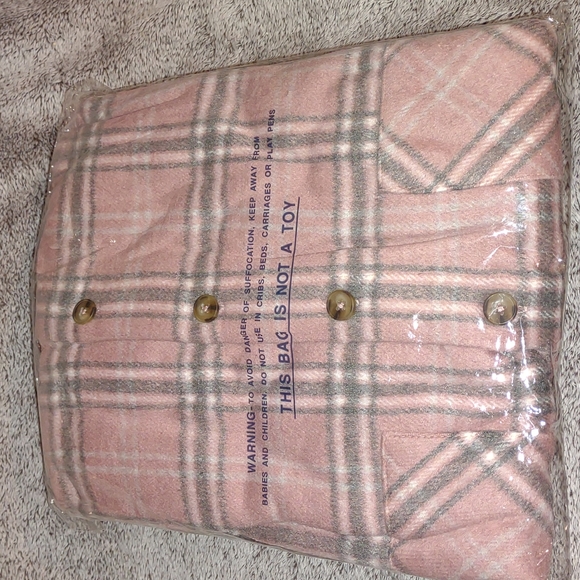 SHE + SKY Baby Pink Plaid Soft Fleece Lightweight Shacket - Picture 10 of 16